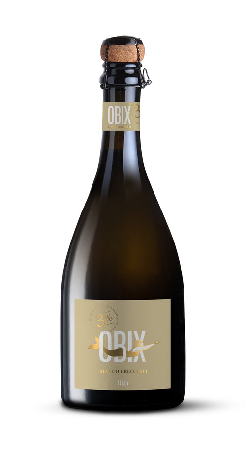 Bouteille Obix, vin blanc pétillant low alcool 3% vol, édition limitée, 75cl